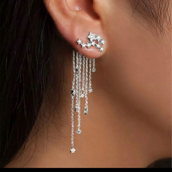 boutique Jewelry - Silver Shooting Star Earrings